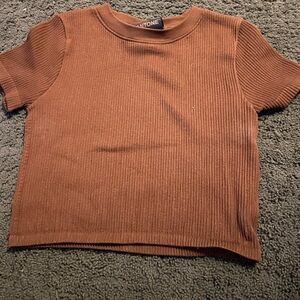 Forever 21 brown ribbed crop top